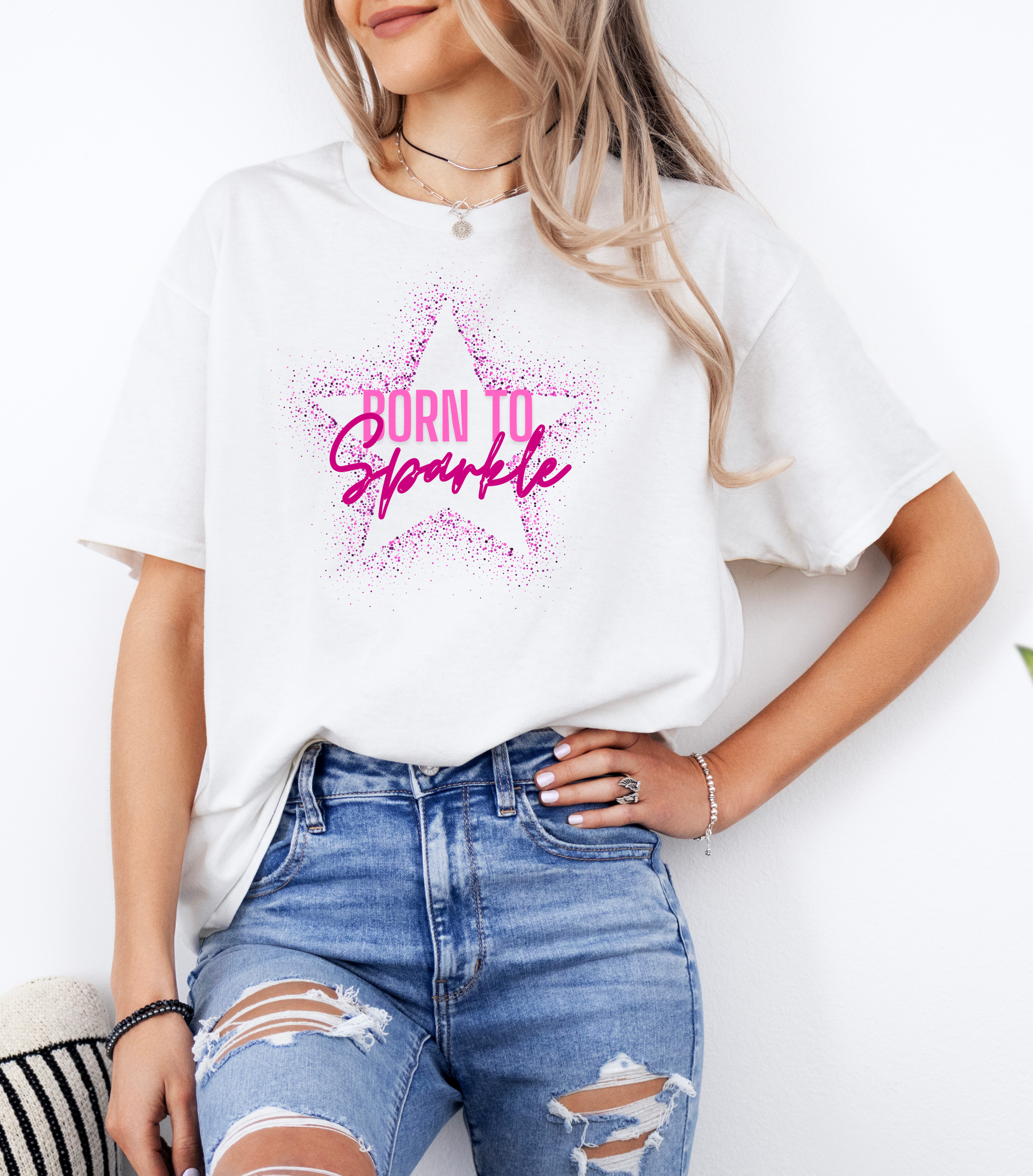 Born to Sparkle T-shirt - White