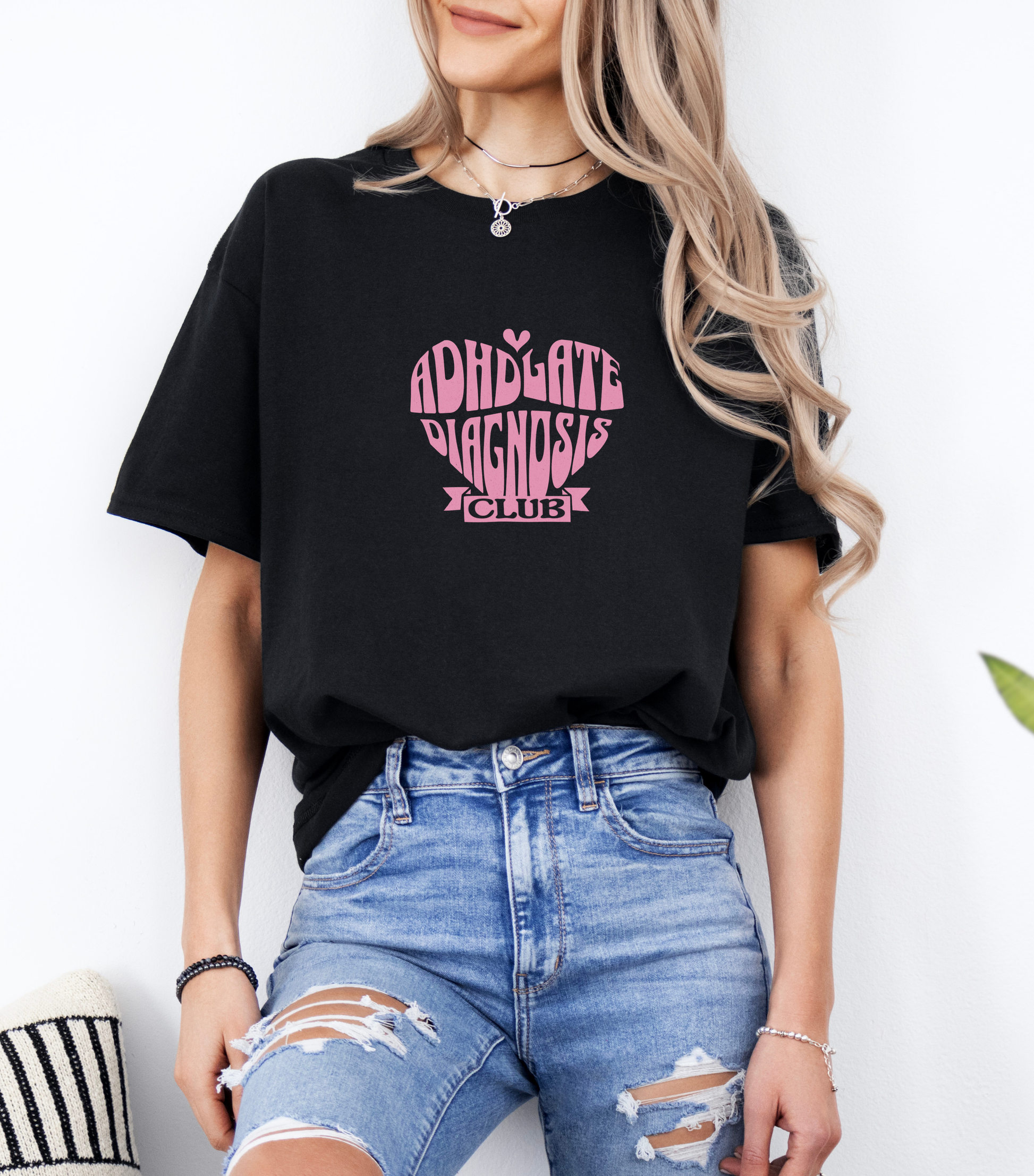 ADHD Late Diagnosis Club T-shirt - Black