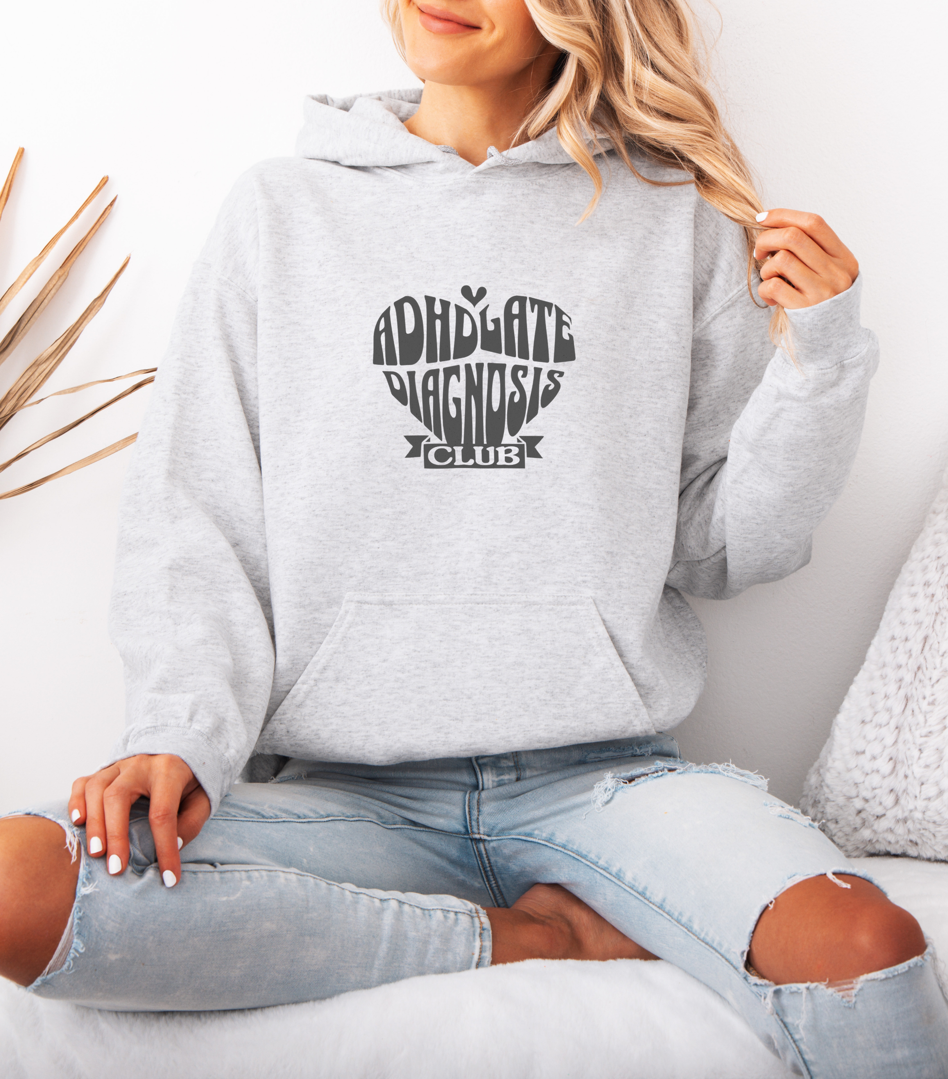 ADHD Late Diagnosis Club Hoodie - Grey
