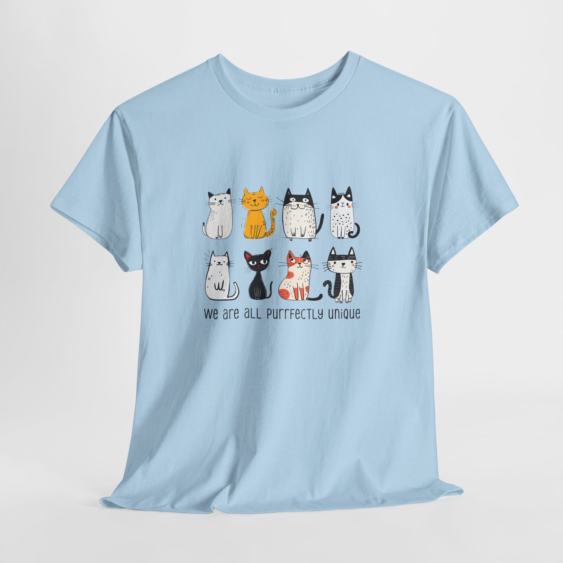 We are all purrfectly unique T-shirt - Light Blue